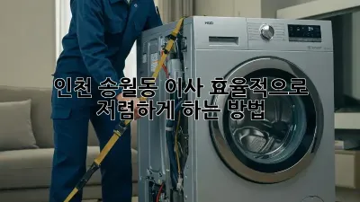 인천 송월동 이사, 효율적으로 저렴하게 하는 방법!