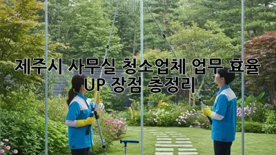 제주시 사무실 청소업체: 업무 효율 UP! 장점 총정리